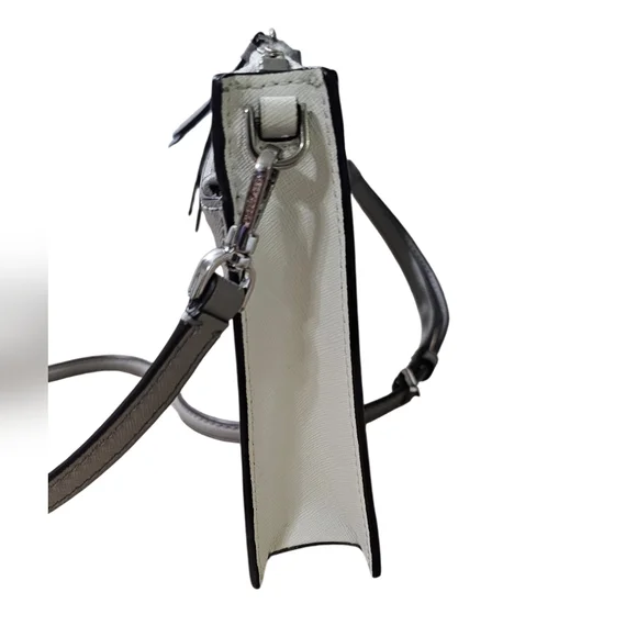 KATE SPADE Duet Colorblock Saffiano Leather Crossbody Bag Cream Gray - Picture 9 of 11